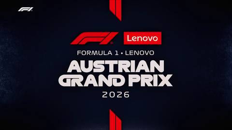 Logo Formuły 1 i sponsora Lenovo nad napisem "AUSTRIAN GRAND PRIX 2026" na ciemnym tle.