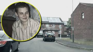 Zdjęcie Izabeli Zabłockiej i dom&oacute;w mieszkalnych w Wielkiej Brytanii.