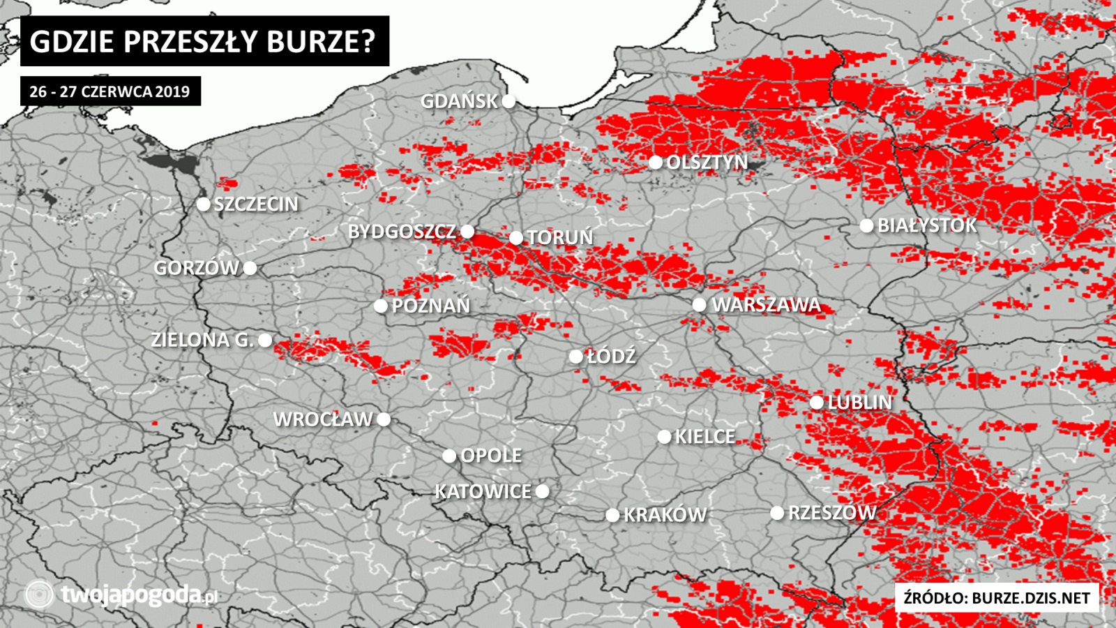 Gdzie przeszły burze?