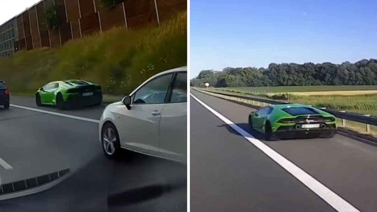 Zielone lamborghini postrachem na polskich drogach. Nowe nagranie