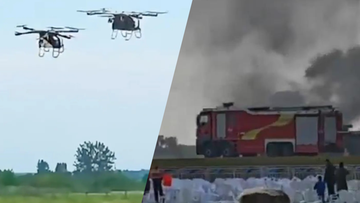 Wypadek latających samochodów w Chinach. Maszyny zderzyły się w powietrzu