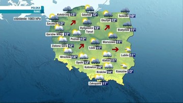 Prognoza pogody - sobota, 14 maja - rano