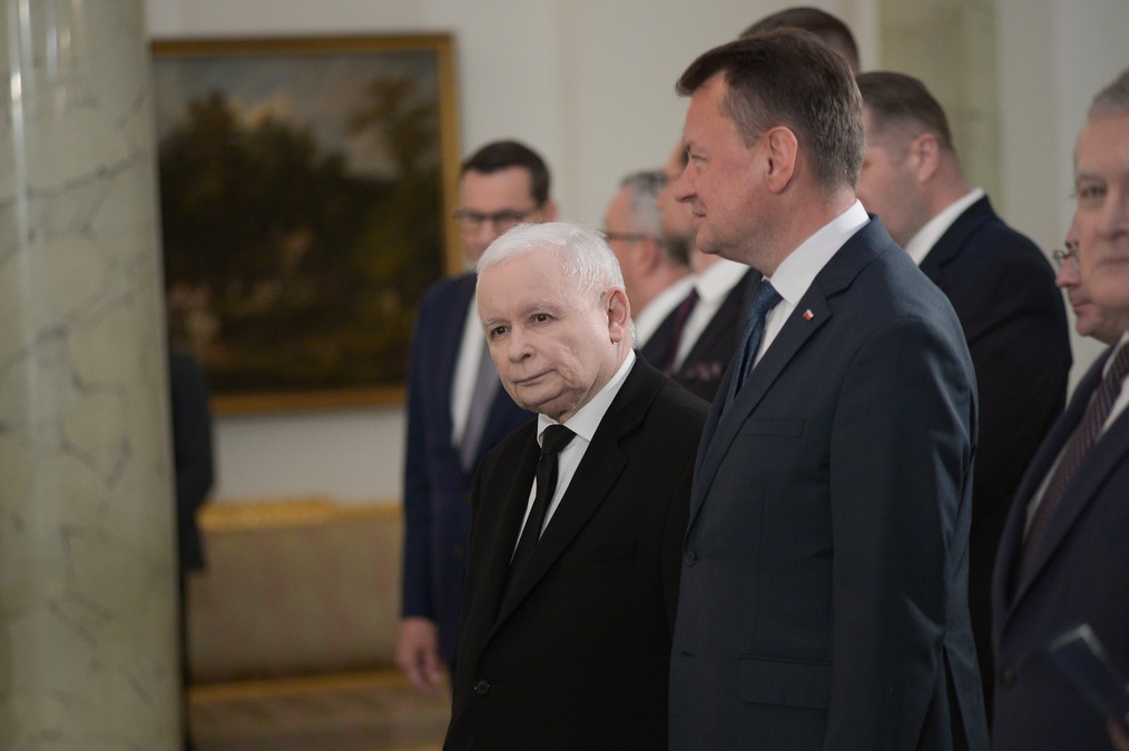 Prezes PiS Jarosław Kaczyński podczas rekonstrukcji rządu