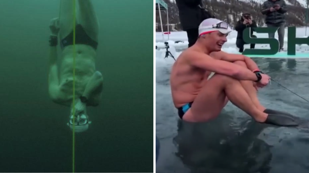 Czech David Vencl pobił rekord Guinnessa. Zanurkował 52 metry w zamarzniętym jeziorze