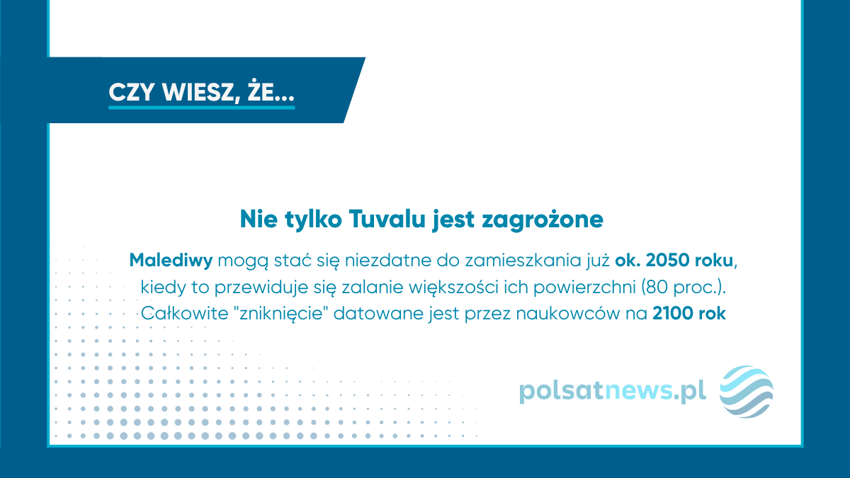 Tuvalu i Malediwy zagrożone przez podnoszący się poziom mórz