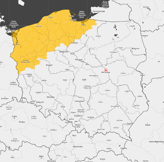 IMGW wydał ostrzeżenia przed burzami dla północnej i zachodniej Polski