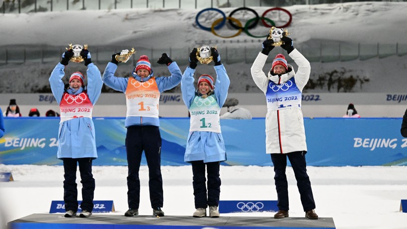 Pekin 2022: Norwegia najlepsza w biathlonowej sztafecie mieszanej