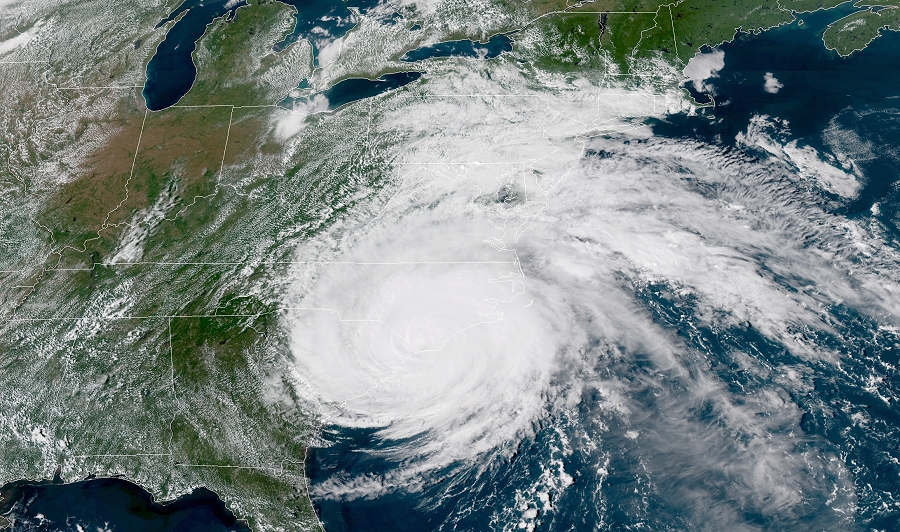 Zdjęcie satelitarne huraganu Florence. Fot. NASA.
