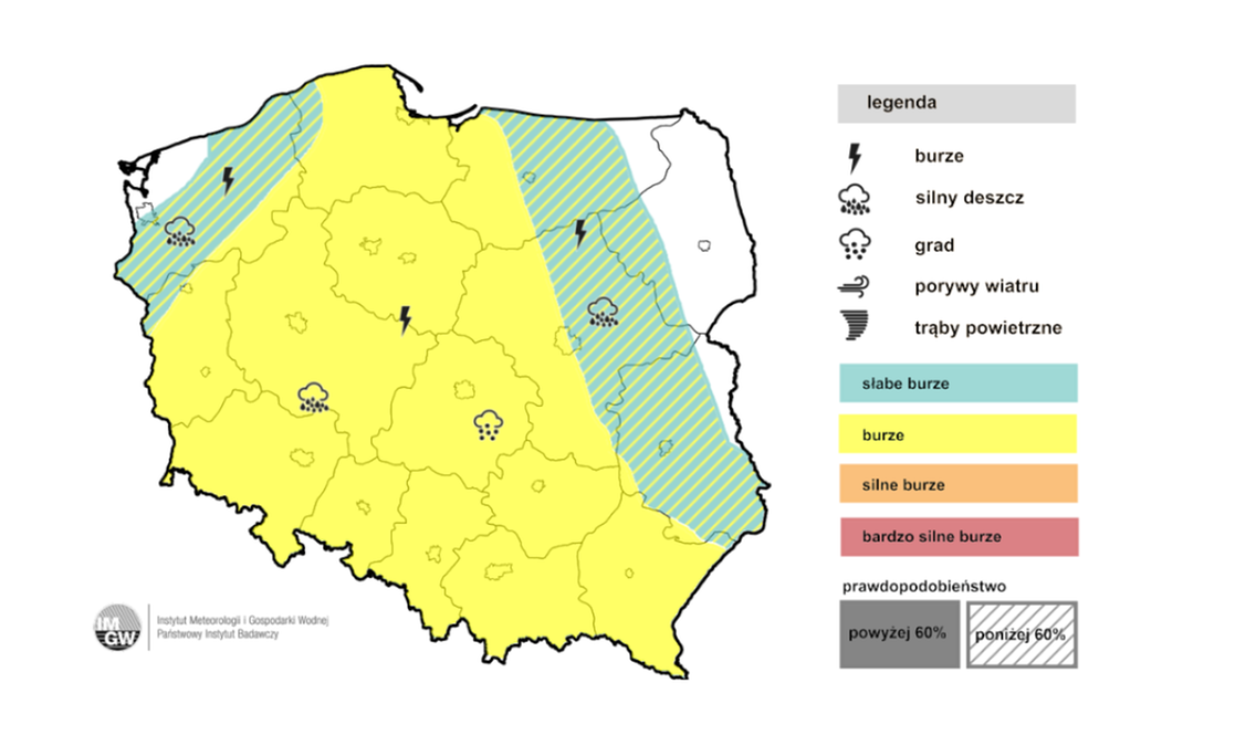 Prognoza burzowa 8 sierpnia. Fot. IMGW