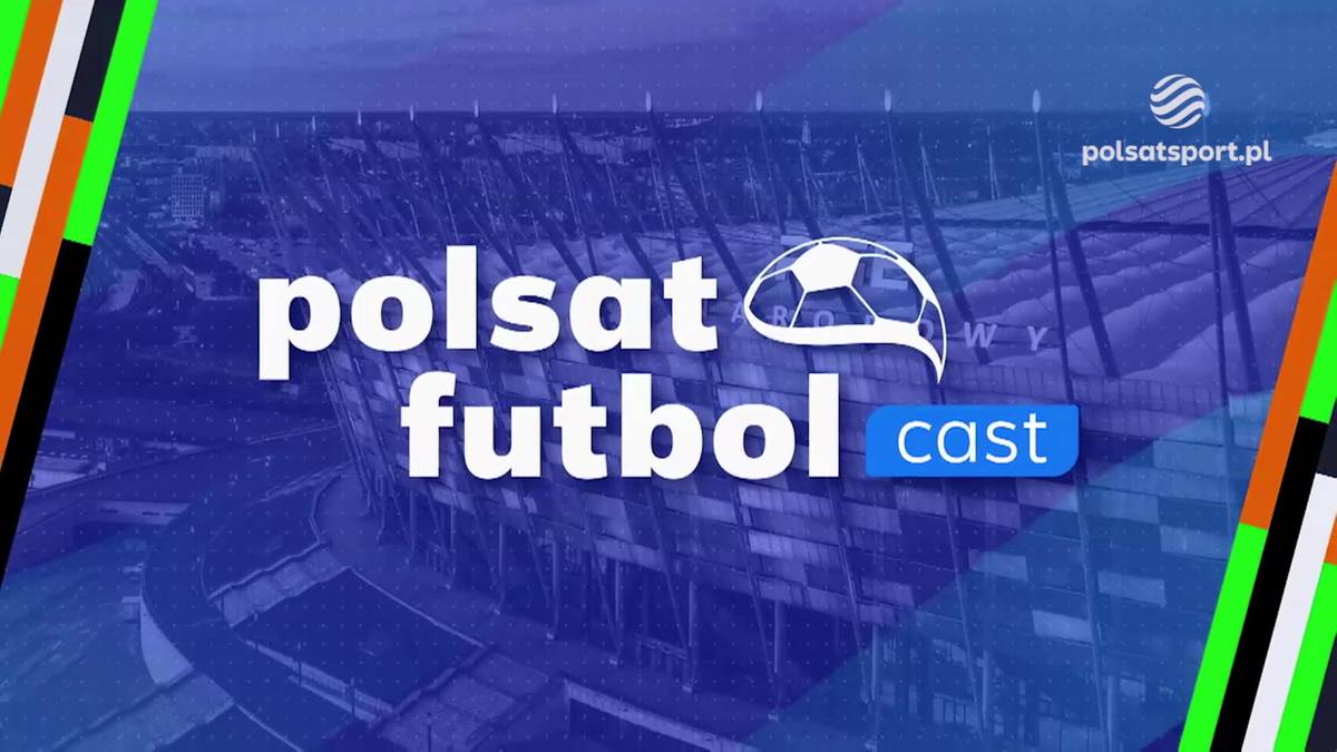 Grafika z logo Polsat Futbol Cast i fragmentem stadionu w tle, promująca dyskusję o piłce nożnej kobiet w Polsce.