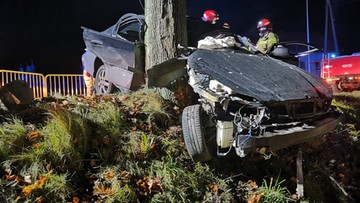 Auto rozbite na drzewie na Dolnym Śląsku. Kierowca nie przeżył
