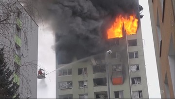 Potężny wybuch gazu i pożar w bloku na Słowacji. Nie żyje pięć osób [WIDEO]