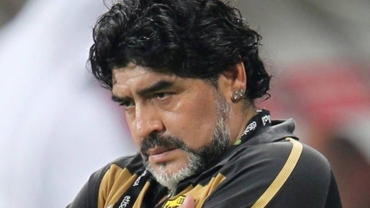 Portret Diego Maradony.