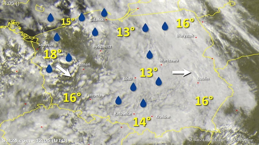 Zdjęcie satelitarne w dniu 2 września 2017 o godzinie 14:05. Dane: Sat24.com / Eumetsat.