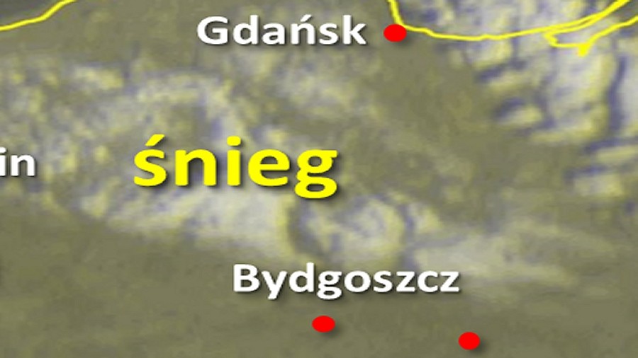 Zdjęcie satelitarne Polski w dniu 5 stycznia 2020 o godzinie 9:30. Dane: Sat24.com / Eumetsat.