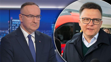 Dwa portrety polityków w kolażu.