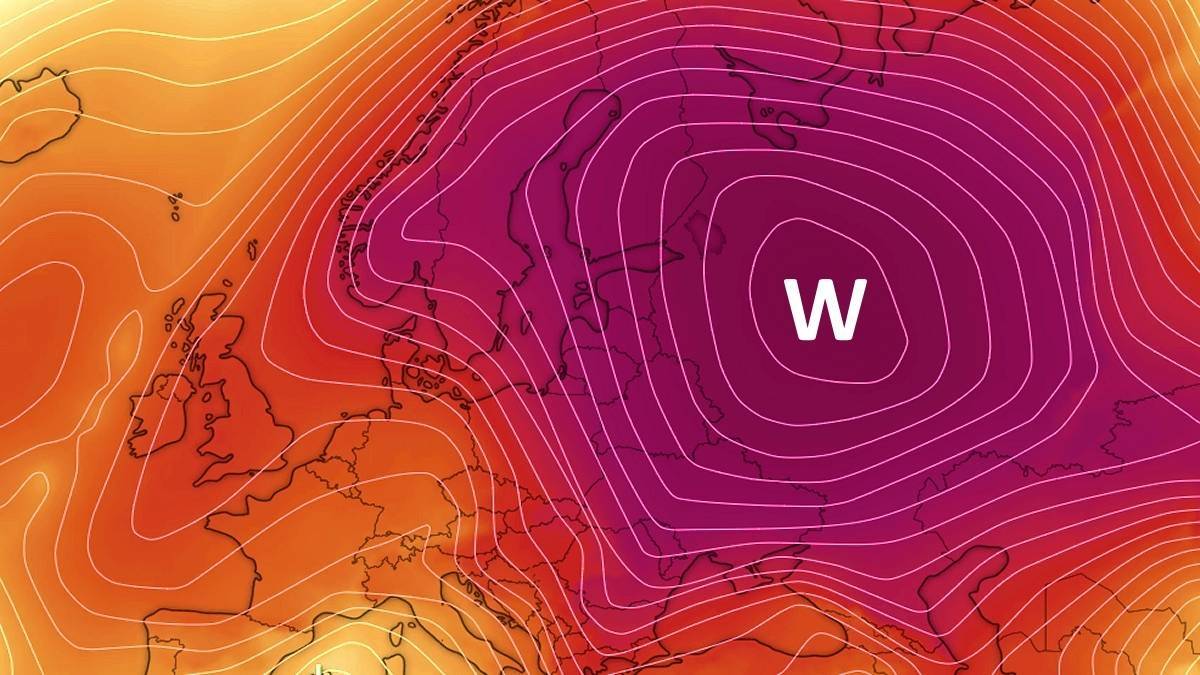 Potężny wyż nad Europą. Fot. windy.com