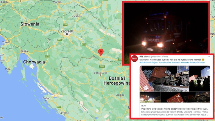 Chorwacja. Zderzenie pociągów. Trzy osoby nie żyją, 11 jest rannych