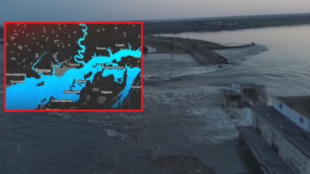 Ukraina. Przerwanie tamy na Dnieprze w Nowej Kachowce. Rosjanie nie planują ewakuacji cywilów
