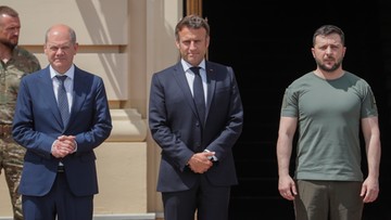 Scholz, Macron i Draghi w Kijowie. "Kolejny alarm przeciwlotniczy"