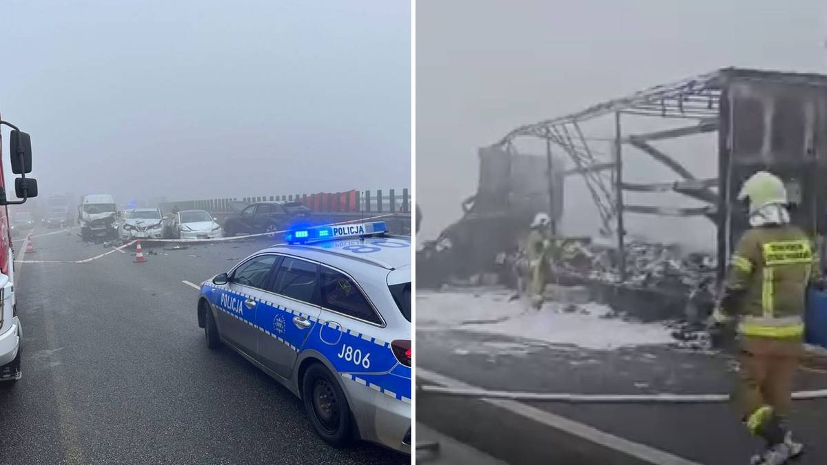 Śmiertelny karambol i pożar cysterny. Wielogodzinne korki po tragediach na autostradzie A4
