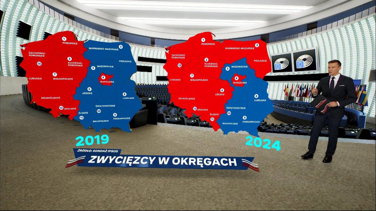 Wyborcza mapa Polski. KO odbija kolejne regiony