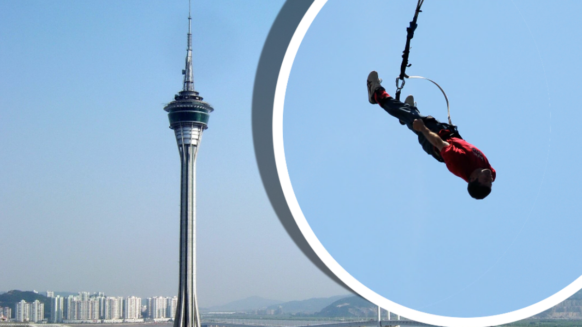Chiny. Turysta skoczył z ponad 200-metrowej wieży Makau. 56-latek nie żyje