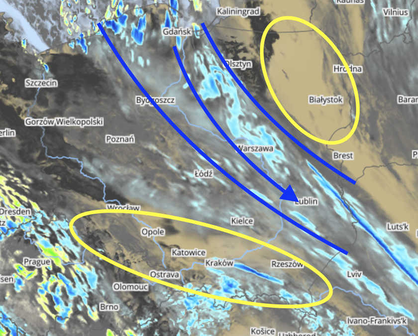 fot za: mapy.meteo.pl (UM, 1,5 km), opracowanie własne