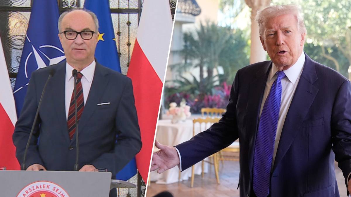 Zdjęcie przedstawiające Włodzimierza Czarzastego i Donalda Trumpa.