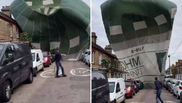 Niespodziewane lądowanie balonu na brytyjskiej ulicy. Na pomoc ruszyli świadkowie