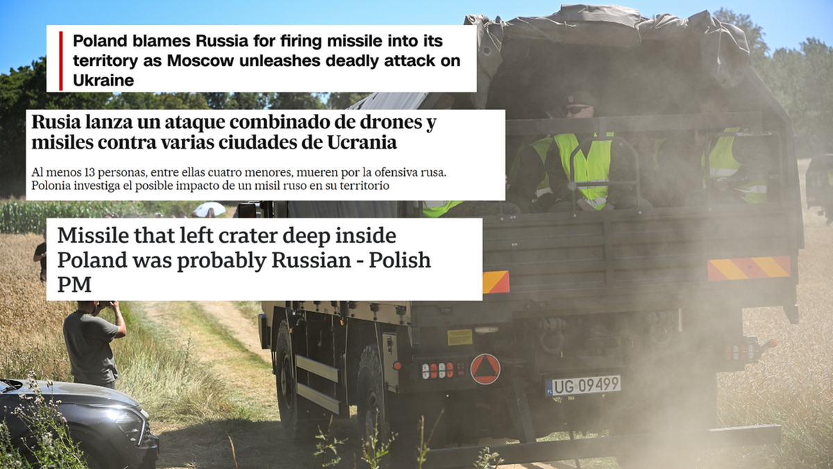 "Ryzyko konfrontacji NATO z Rosją". Zagraniczne media o rakiecie w Polsce