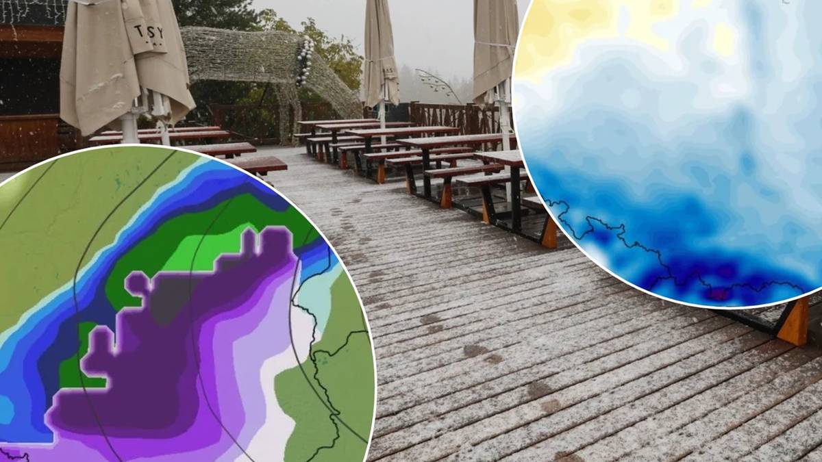 Śnieg wyraźnie widać na mapach pogodowych. Nie tylko w górach