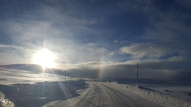 Zima widziana z drogi nr 7 w Norwegii