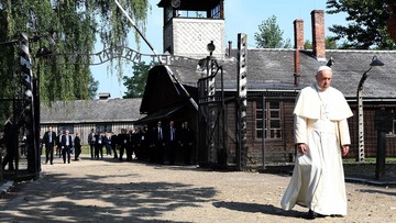Papież spotkał się z byłymi więźniami Auschwitz. Ucałował słup szubienicy