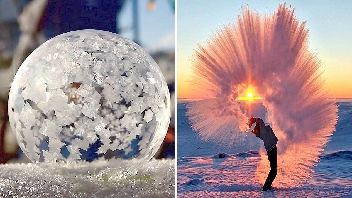 Mrożone bańki i śnieg instant. Fot. Michael H. Davies / Chris Ratzlaff.