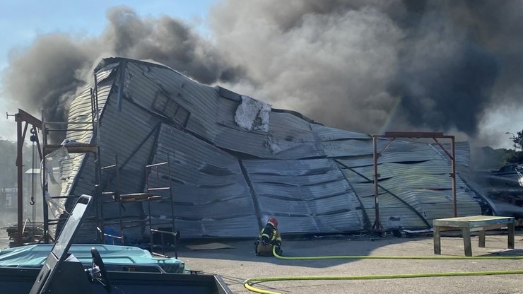 Ogromny pożar w porcie w Kołobrzegu