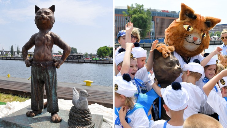 Pomnik kota, który lubił żeglować odsłonięty w Szczecinie