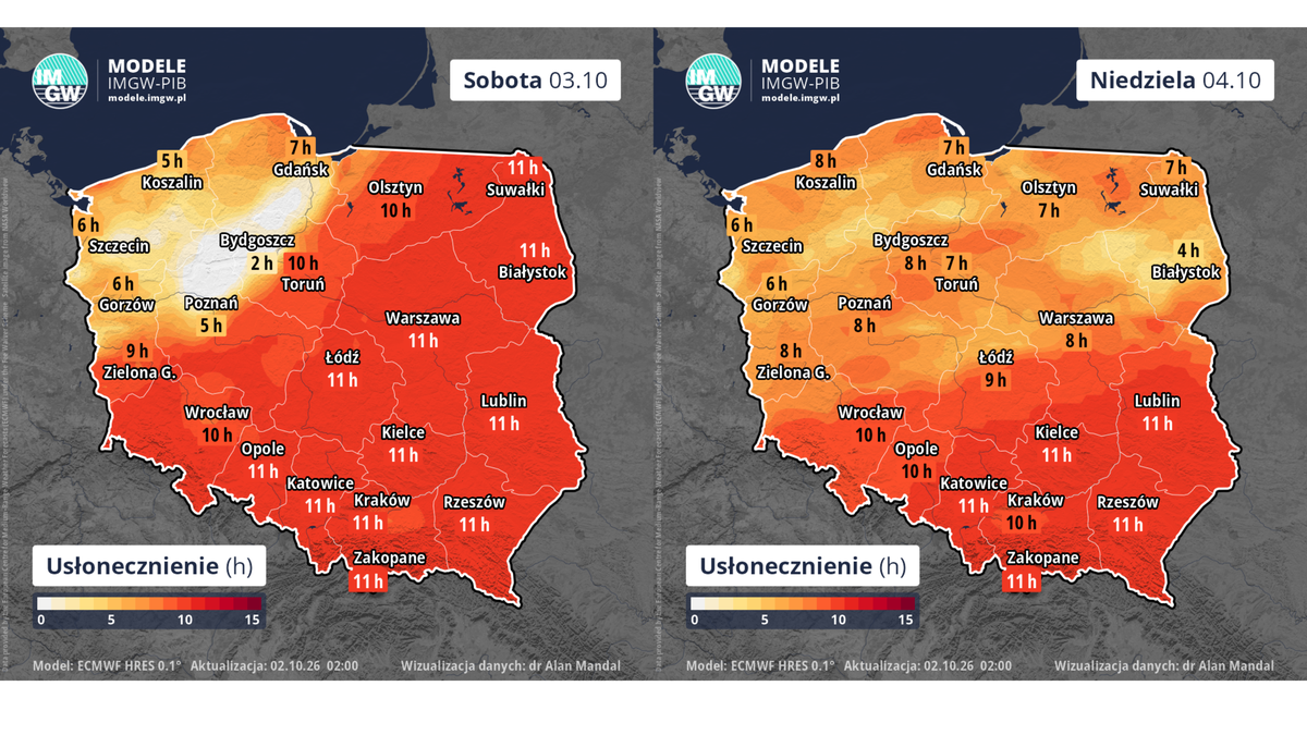 Najdłużej słońce utrzyma się w południowej połowie kraju