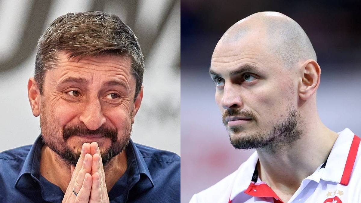 Dwie fotografie mężczyzn. Po lewej mężczyzna w średnim wieku z kr&oacute;tkimi, ciemnymi włosami i zarostem, ubrany w niebieską koszulę, z dłońmi złożonymi przed twarzą. Po prawej mężczyzna łysy, z zarostem, w białej koszulce z czerwonymi elementami.