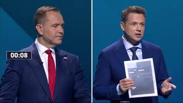 Spięcie w studio podczas debaty. Trzaskowski pokazał Nawrockiemu dokument