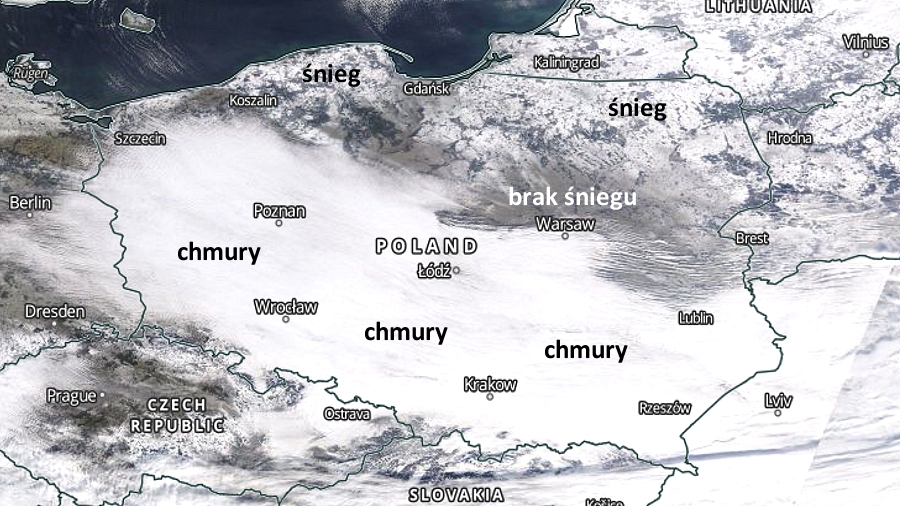 24.01.2019 07:00 Satelita ujawnia, jak wygląda Polska tuż przed kolejną falą opadów śniegu i odwilżą. Niesamowite zdjęcia