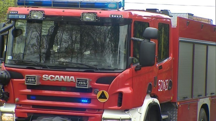 Pożar busa Poczty Polskiej na autostradzie A4