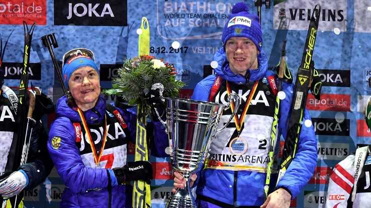 Rosjanie triumfatorami pokazowych zawodów biathlonowych w Gelsenkirchen