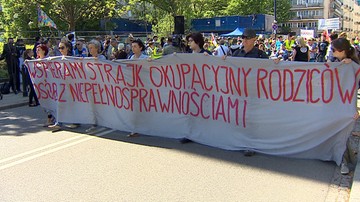 "Niepełnosprawni - pełnoprawni". Manifestacja wsparcia dla protestu w Sejmie