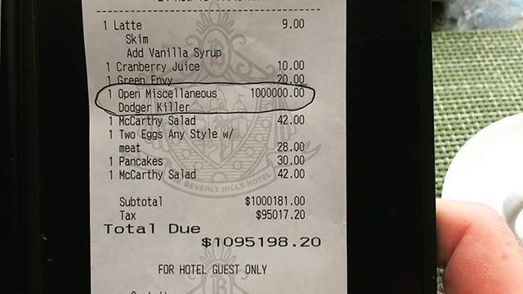 Sportowiec dostał rachunek za lunch na kwotę ponad miliona dolarów. Bo pogrążył lokalną drużynę