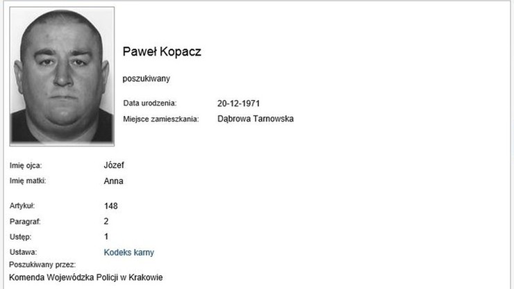 Jest Europejski Nakaz Aresztowania za Pawłem Kopaczem