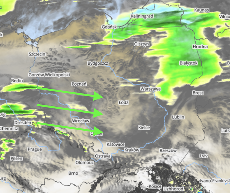 fot za: mapy.meteo.pl (UM, 1,5 km), opracowanie własne