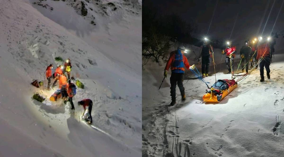 Ratownicy g&oacute;rscy w akcji w zimowych warunkach