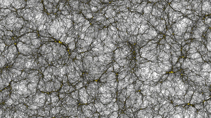 Symulacja galaktyk i ciemnej materii we Wszechświecie. Fot. Joachim Stadel / UZH.