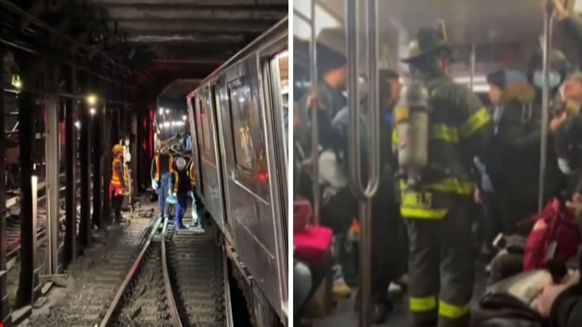 New York: Metroul a deraiat din cauza coliziunii.  Peste 20 de persoane au fost rănite